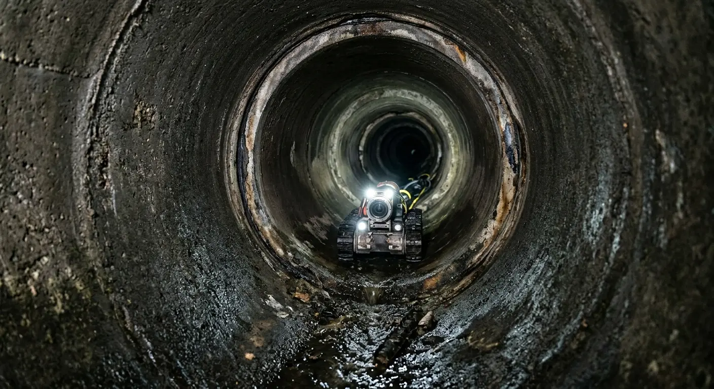 Robotic sewer camera inspecting pipe interior for Drain Snake Service in Mount Dora